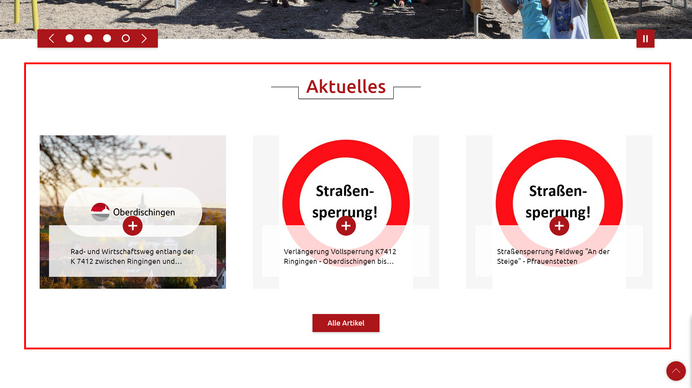 Aktuelles auf der Startseite