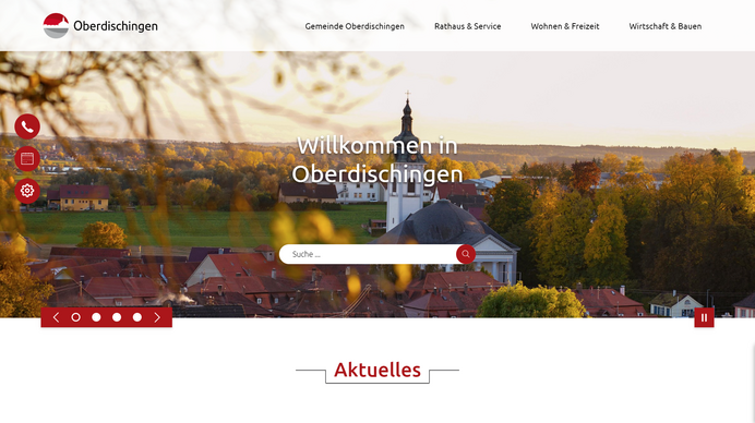 Startseite von der Homepage